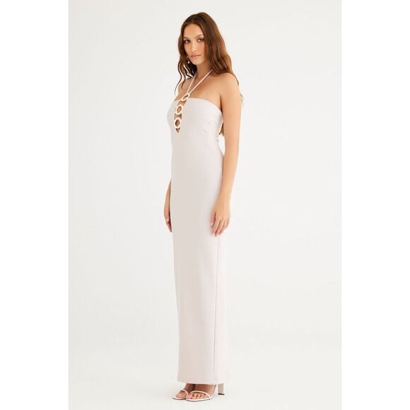 Rumer The Label Majorca Bandeau Maxi Dress halter straps Nude size S NWT $489 - Picture 3 of 10